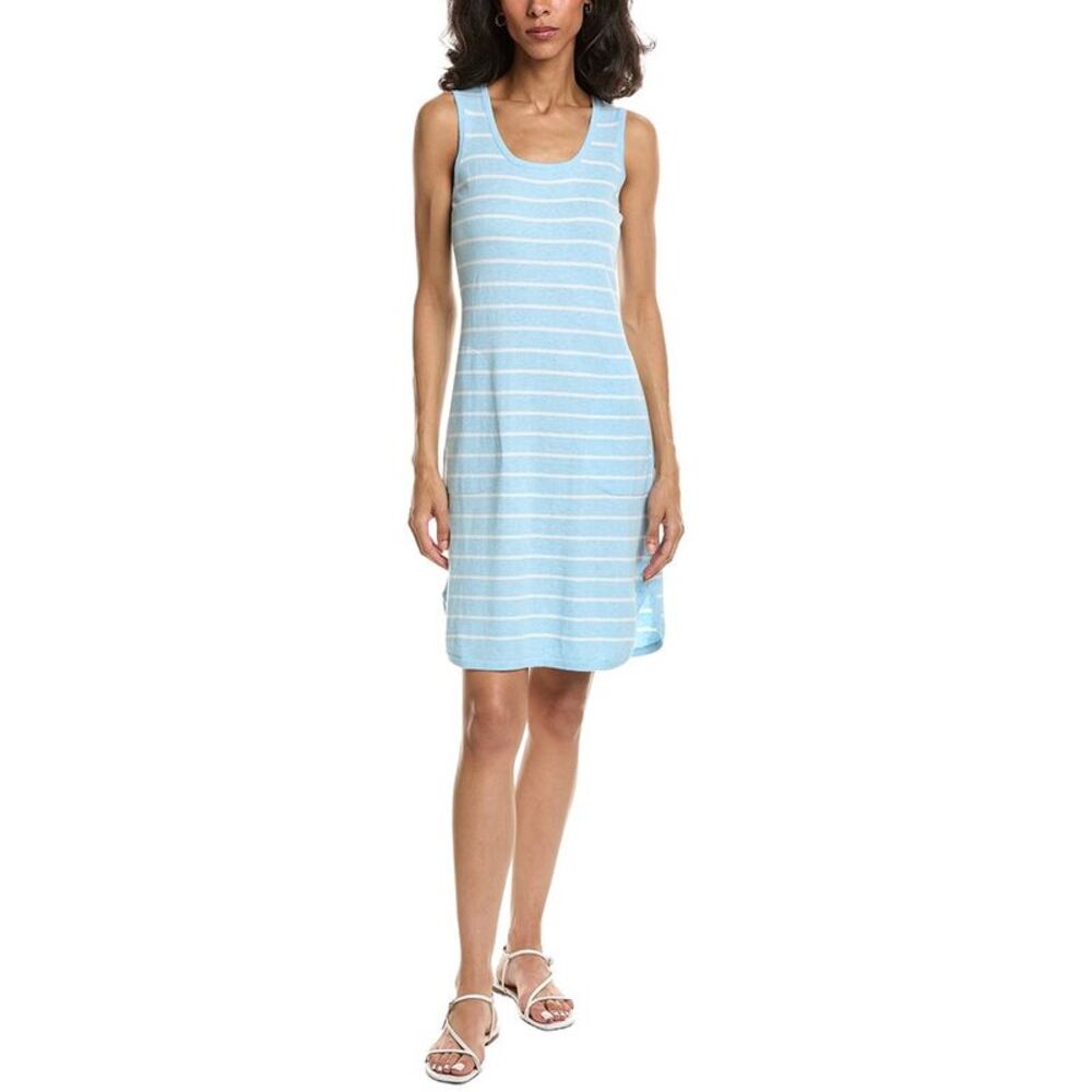 Forte Womens  Stripe Tank Cashmere-Blend Dress, White